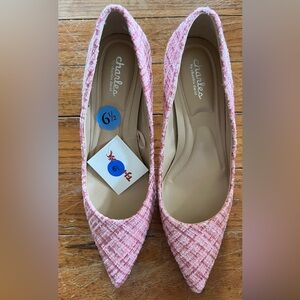 Charles by Charles David Pink Textured Flats